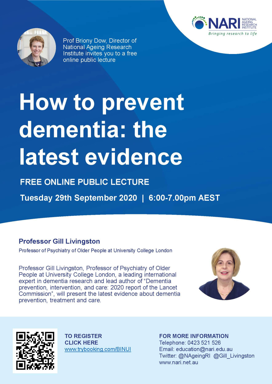 2020 Public Lecture Series - Professor Gill Livingston 2020 Public Lecture Series - Professor Gill Livingston