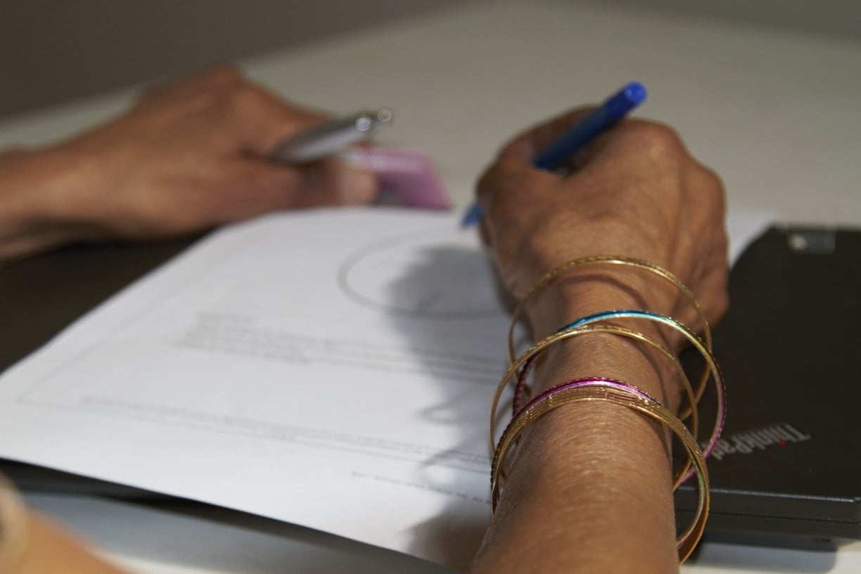 Person writing